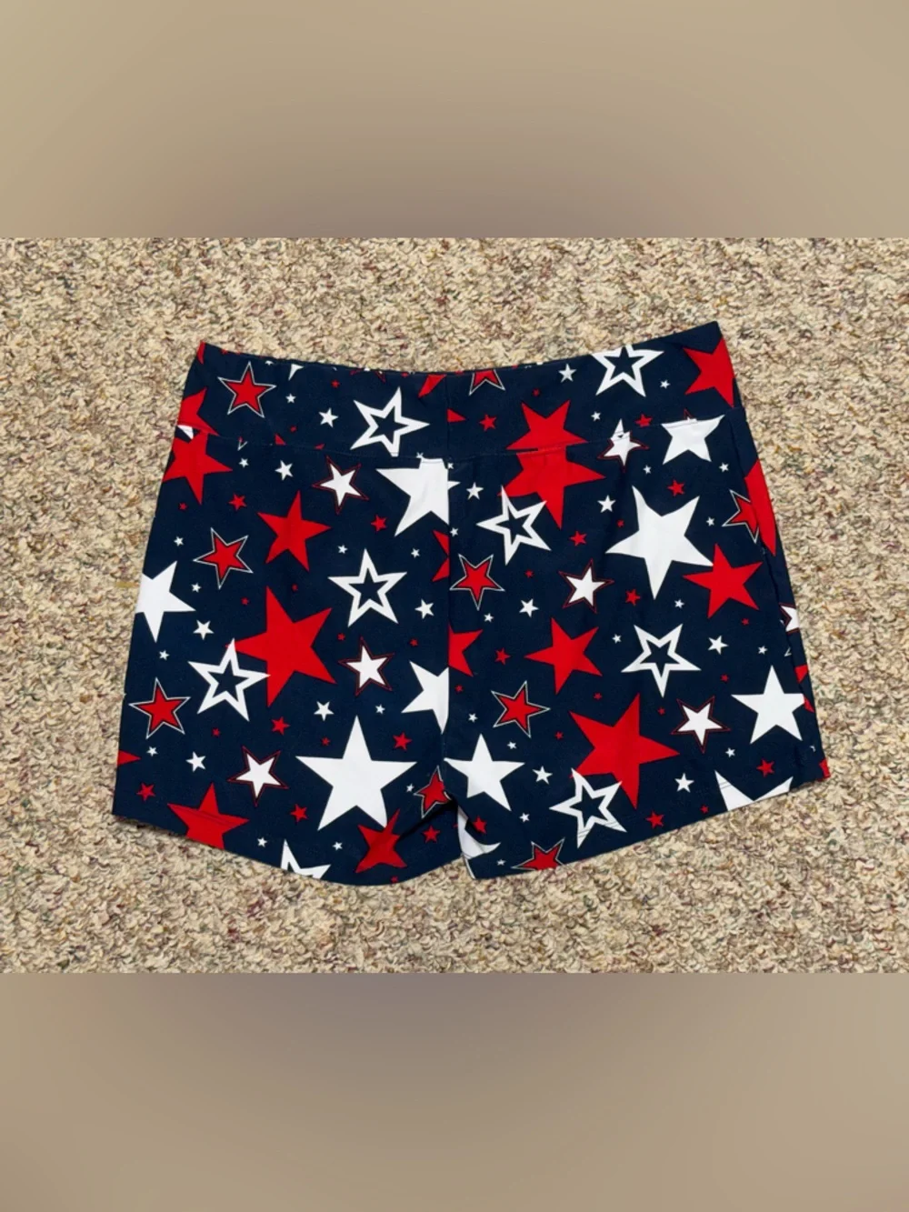 Women's size XL 15-17 4th of July athletic shorts- summer‎ stars beach running